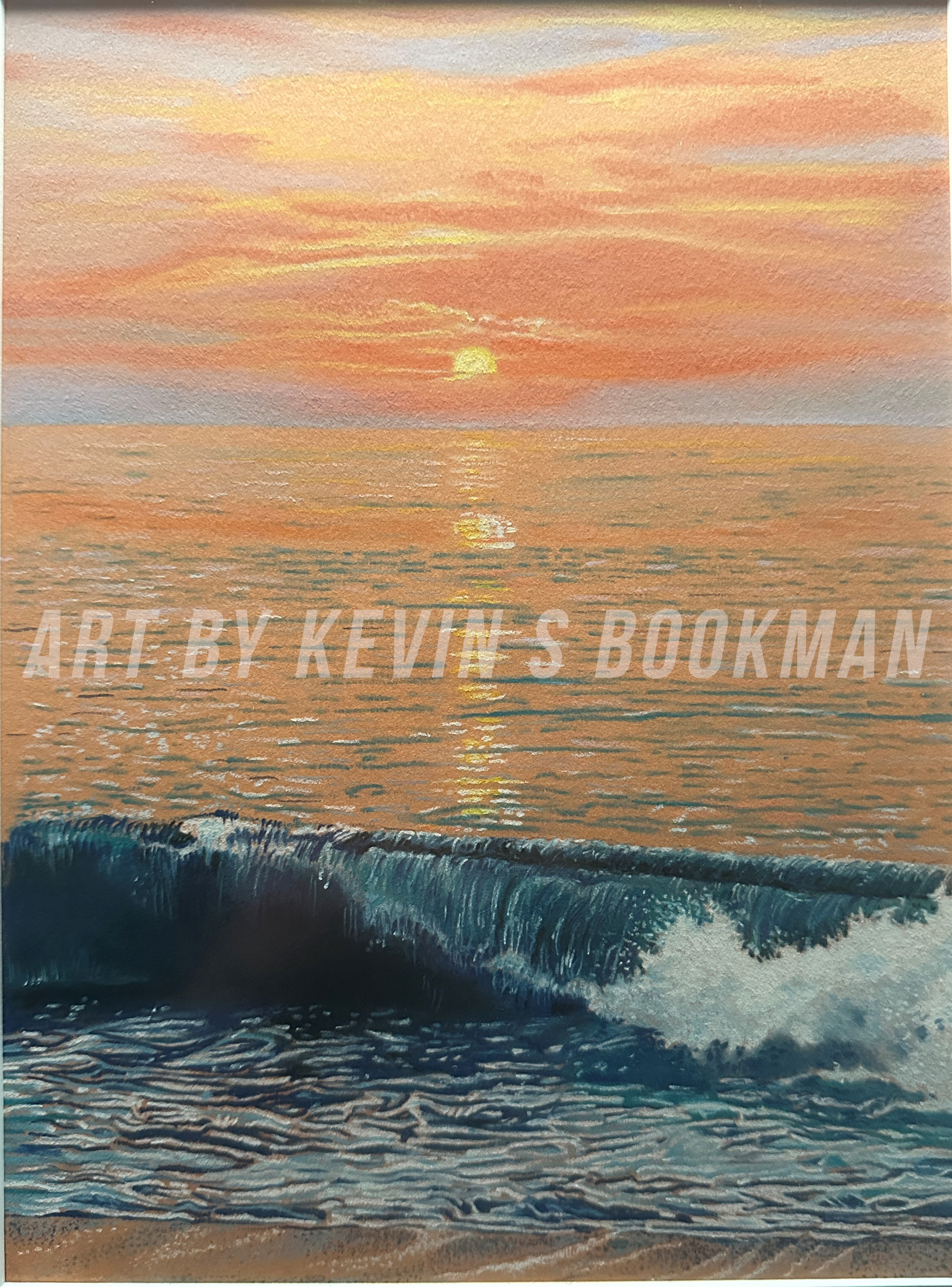 A calming beach scenery of waves crashing onto the shore